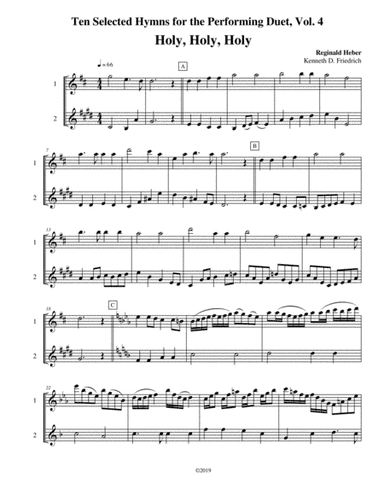 Ten Selected Hymns for the Performing Duet, Vol. 4 - flute and clarinet (bass clarinet) (arr. Kenneth D. Friedrich)