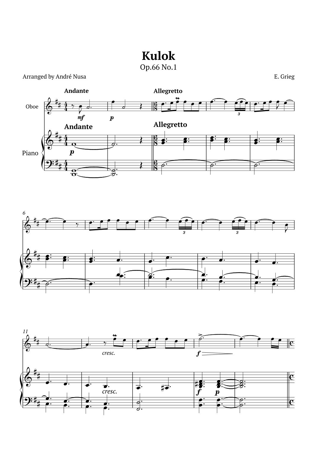 Kulok Op.66 No.1 (arr. André Nusa)