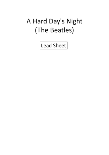 Another Hard Day's Night (arr. Greg Eaton)