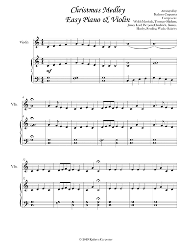 Christmas Medley (Easy Piano and Violin) (arr. Kathryn Carpenter)
