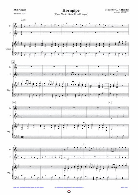 Hornpipe and Lentement (Water Music) (arr. Josef STASTNY)