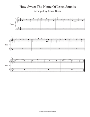How Sweet The Name Of Jesus Sounds (Easy key of C) - Piano (arr. Kevin Busse)