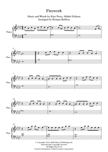 Firework (arr. Roxana Belibou)