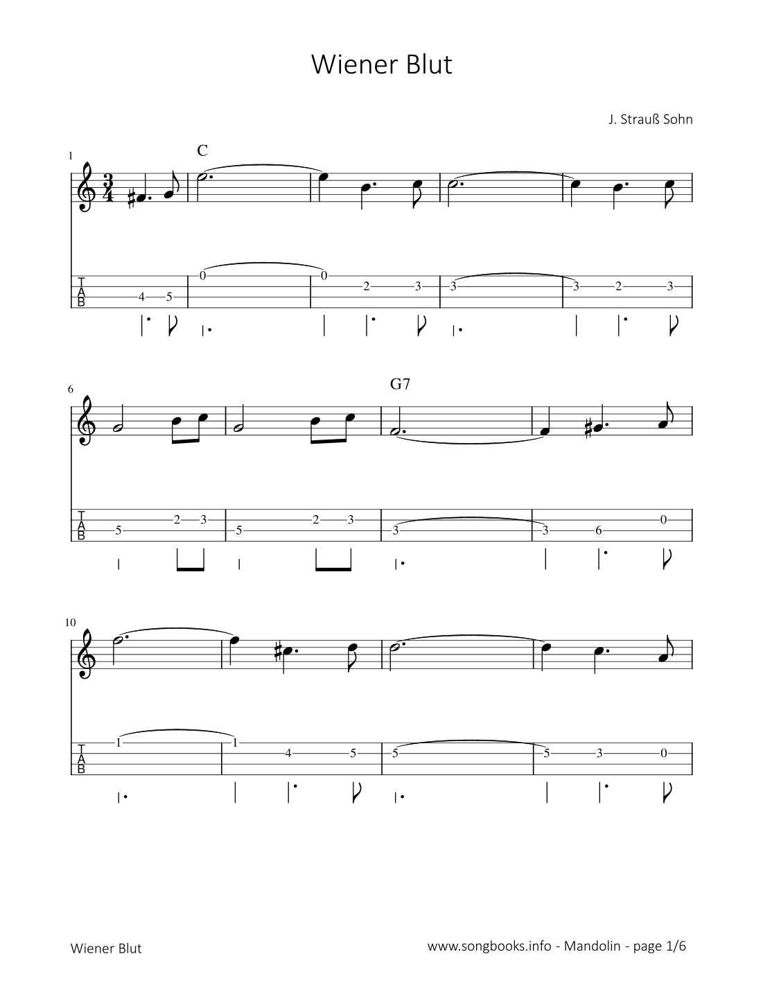 Wiener Blut - J. Strauß Sohn (arr. songbooks.info)