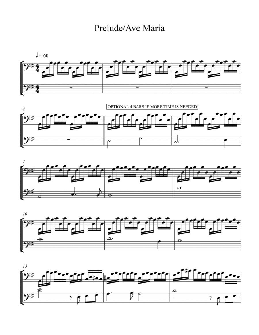 Cello suite Prelude/Ave Maria for Bridal Processional (arr. mcbleke)