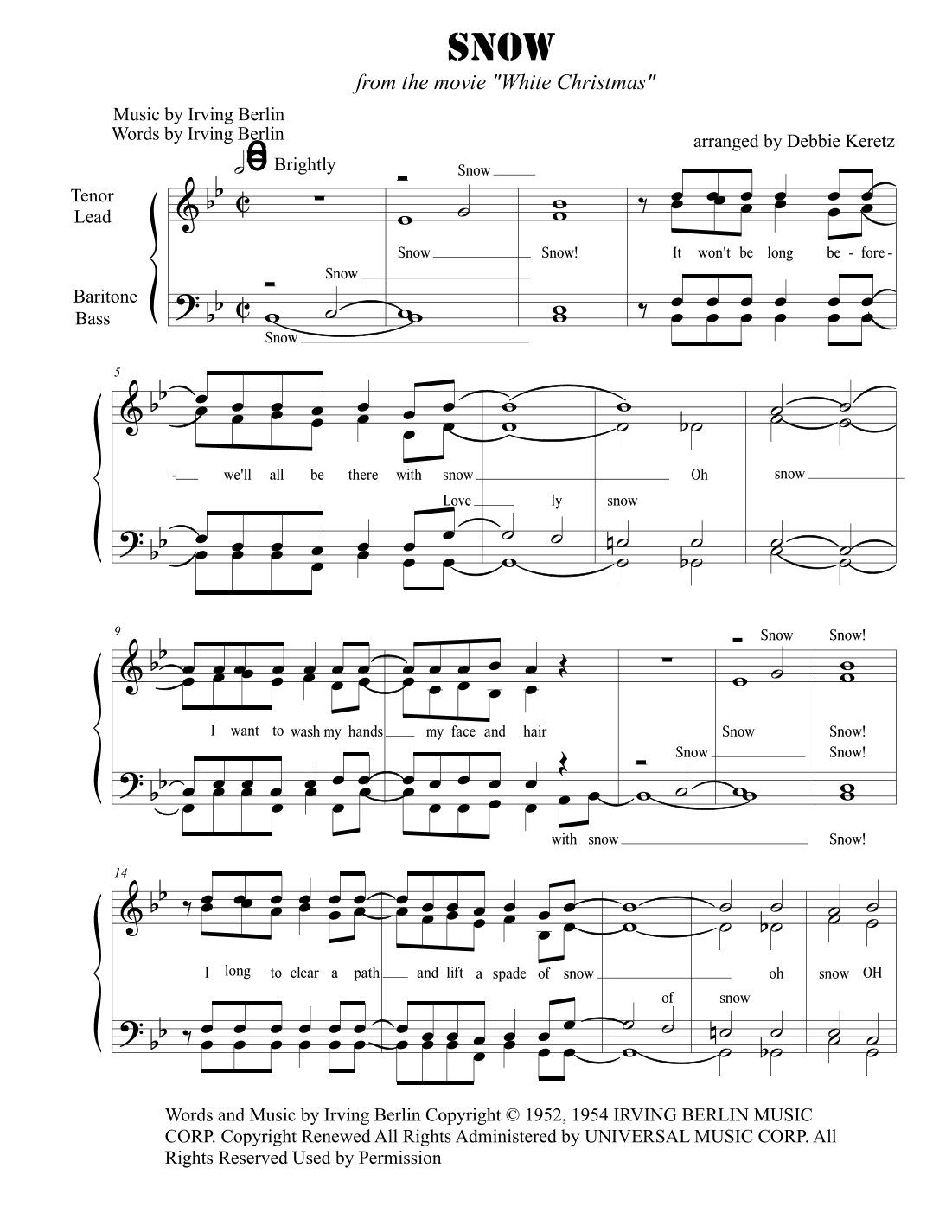 Snow (arr. Debbie Keretz)