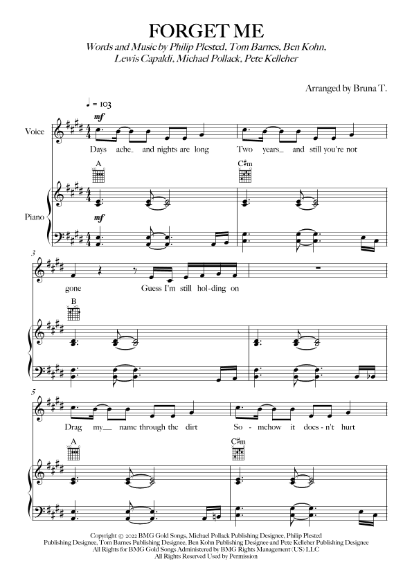 Forget Me (arr. Bruna T.)