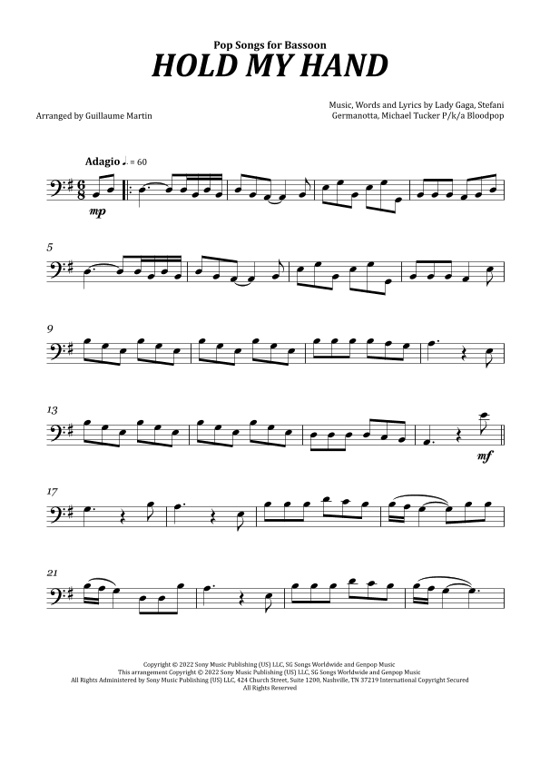 Hold My Hand (arr. Guillaume Martin)