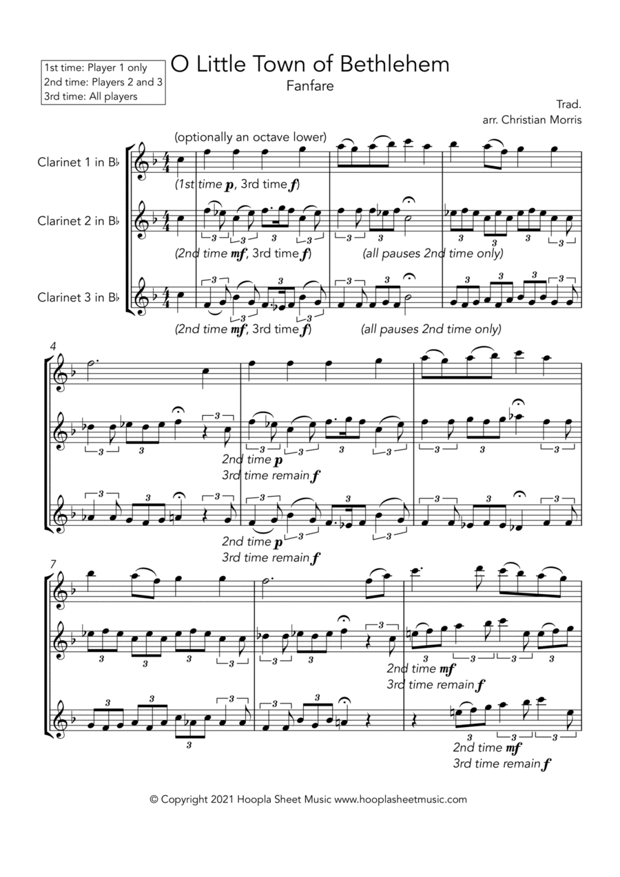 O Little Town of Bethlehem Fanfare (arr. Hoopla Sheet Music)