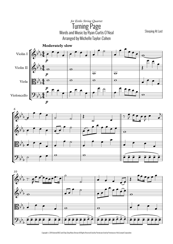 Turning Page (arr. Michelle Taylor-Cohen)