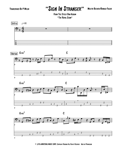 Sign In Stranger (arr. Accubass)