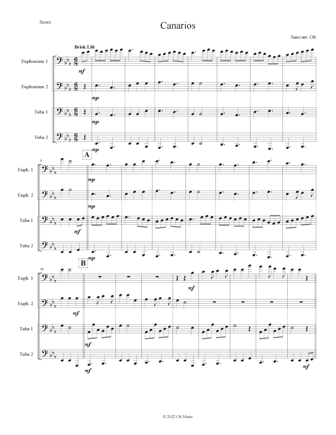 Canarios (arr. Tim Olt)