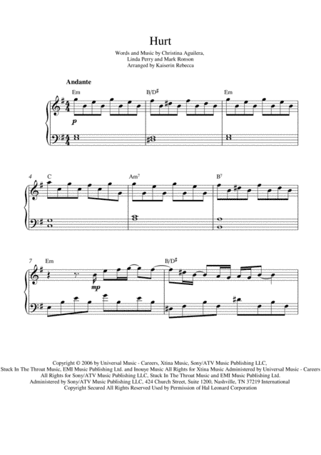 Hurt (arr. Kaiserin Rebecca)