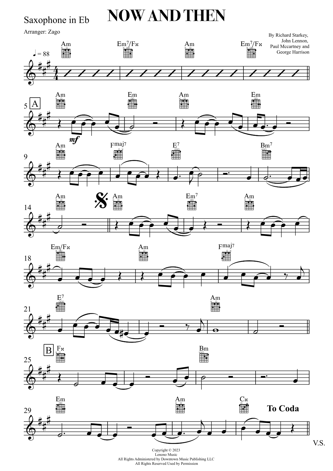 Now And Then (arr. Zago)