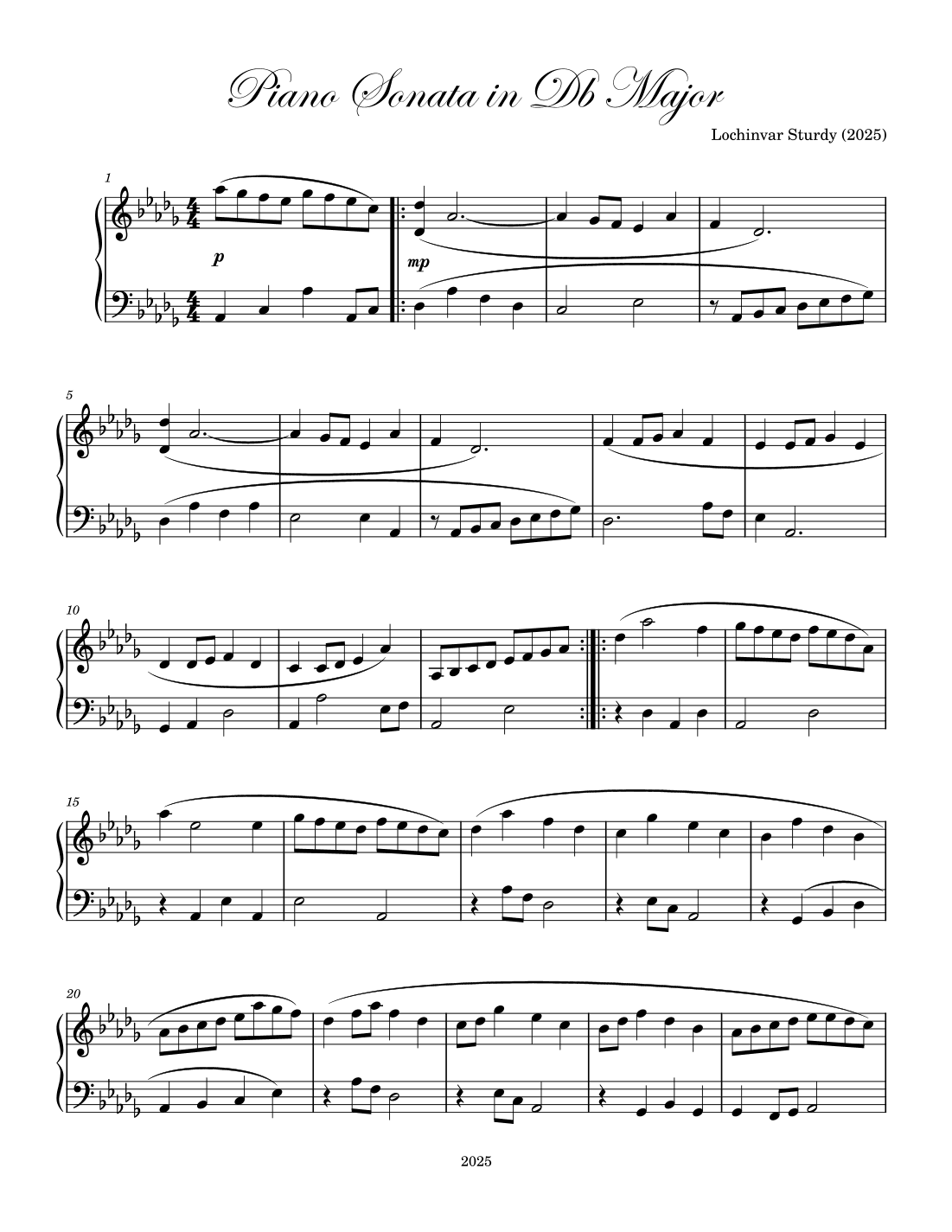 Piano Sonata in Db Major