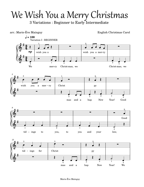 We Wish You A Merry Christmas (arr. Marie-Ève Mainguy)