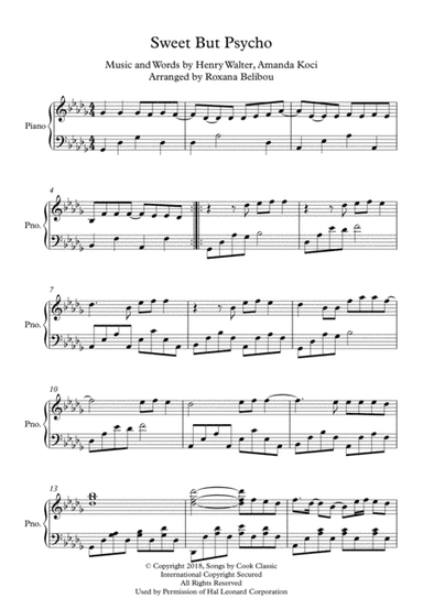 Sweet But Psycho (arr. Roxana Belibou)