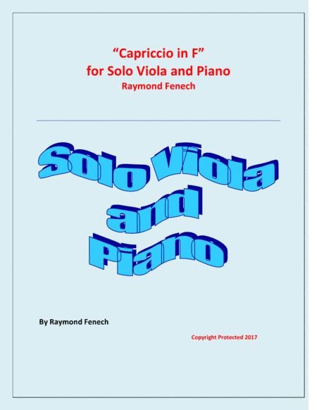 "Capriccio in F" -  for Solo Viola and Piano.