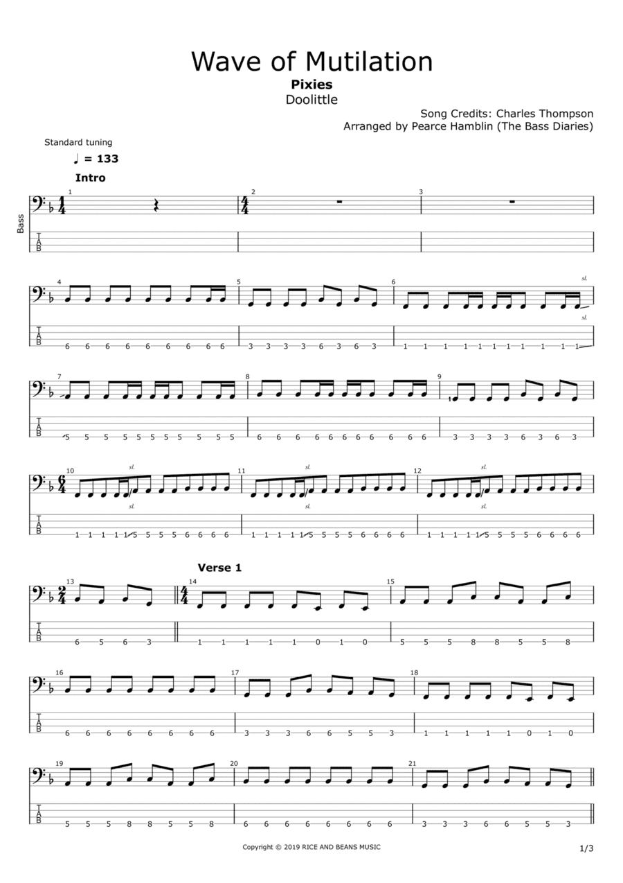 Wave Of Mutilation (arr. The Bass Diaries)