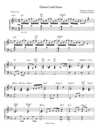 Fairest Lord Jesus - two contrasting styles piano arr. (arr. Steve Lancaster)