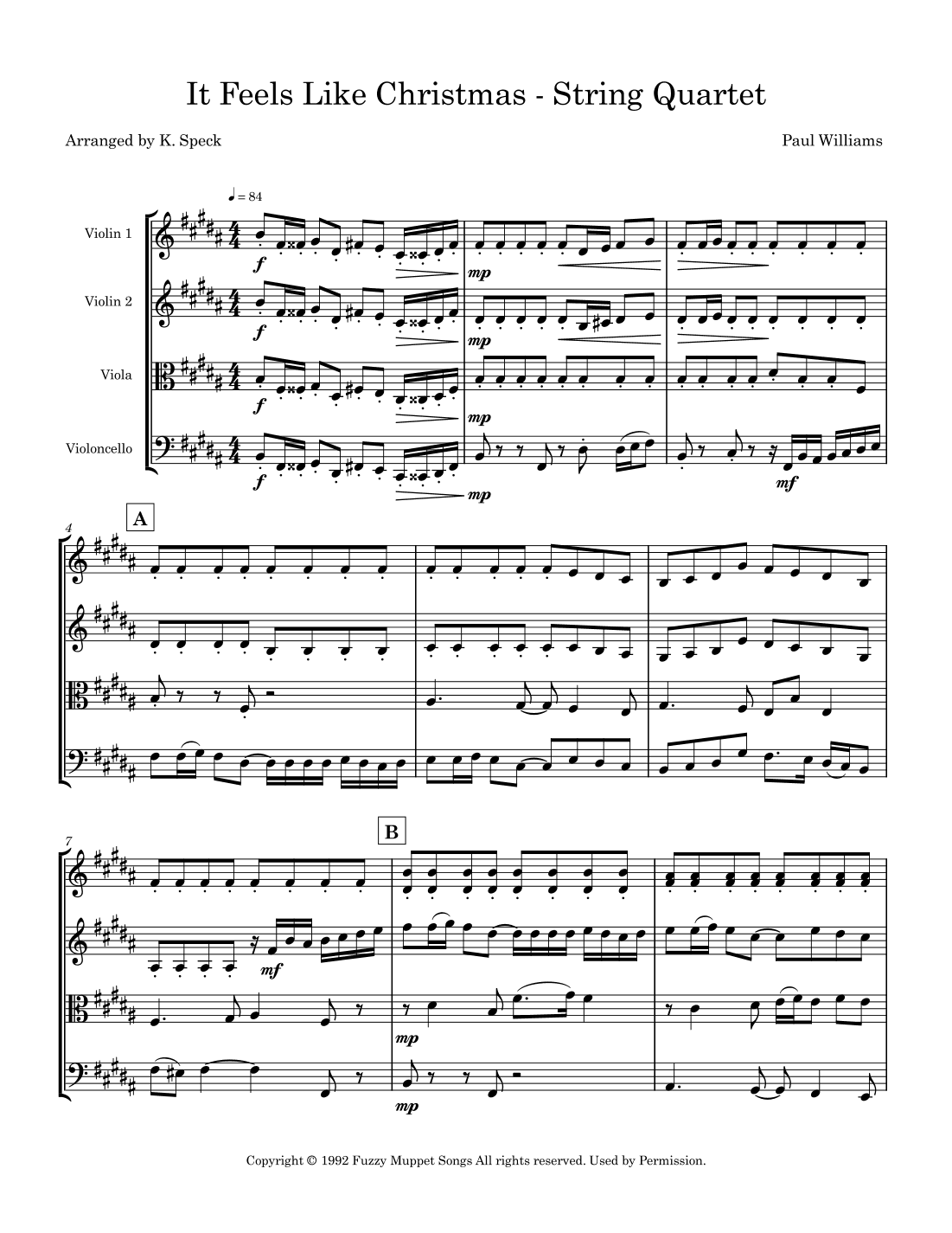 It Feels Like Christmas (arr. K. Speck)