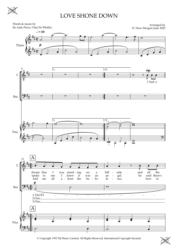 Love Shone Down (arr. D. Huw Morgan)