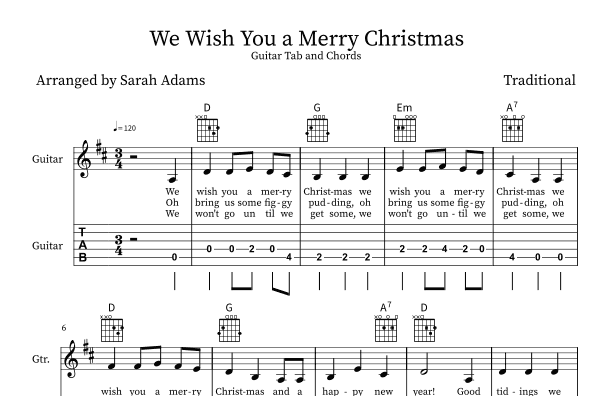 We Wish You a Merry Christmas (arr. Sarah Adams)
