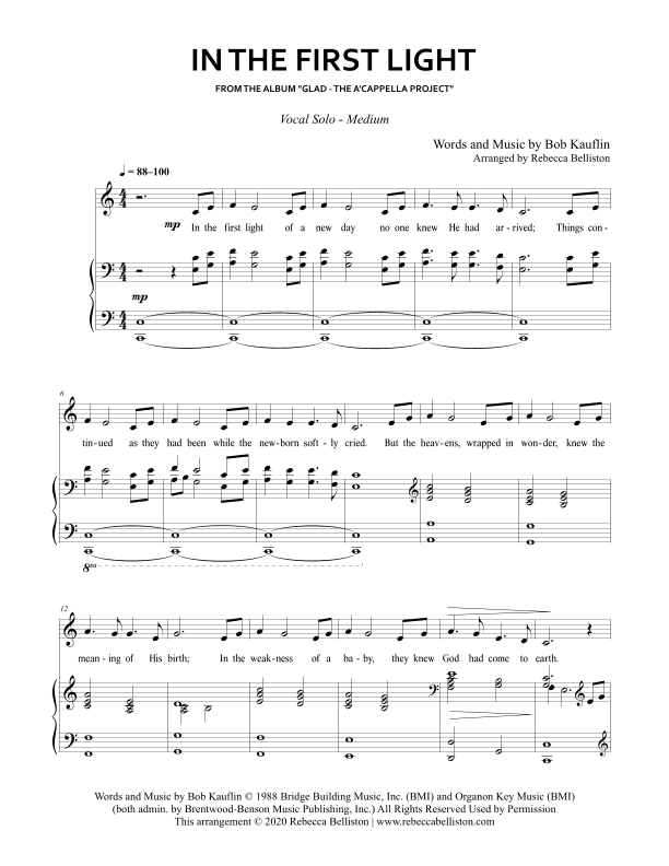 In The First Light (arr. Rebecca Belliston)
