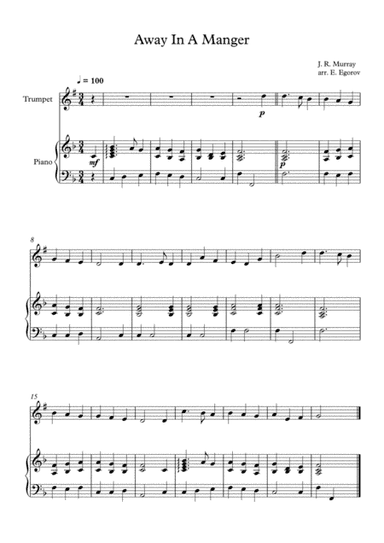 Away In A Manger, James Ramsey Murray, For Trumpet & Piano (arr. Eugene Egorov)