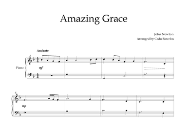 Amazing Grace (Very Easy Piano) (arr. Cadu Barcelos)