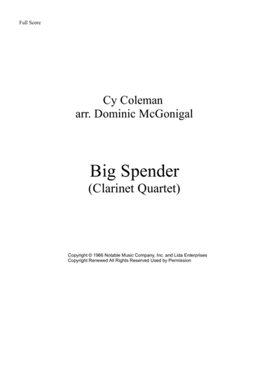Big Spender (arr. Dominic McGonigal)