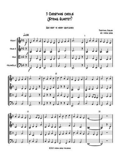 3 Christmas Carols (String Quartet) (arr. Jordan Grigg)