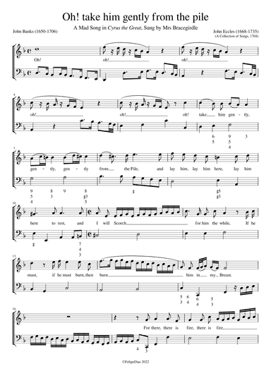 Oh! take him gently from the pile (arr. Early Music Scores)