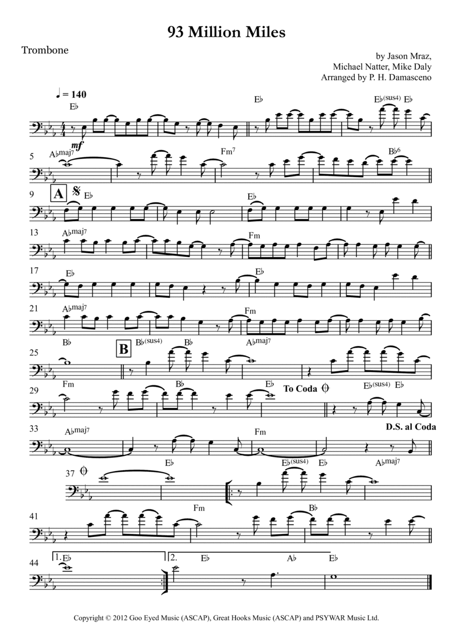 93 Million Miles (arr. P.H. Damasceno)