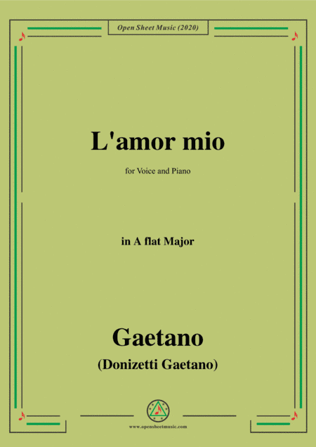 Donizetti-L'amor mio,in A flat Major,for Voice and Piano (arr. SMS)