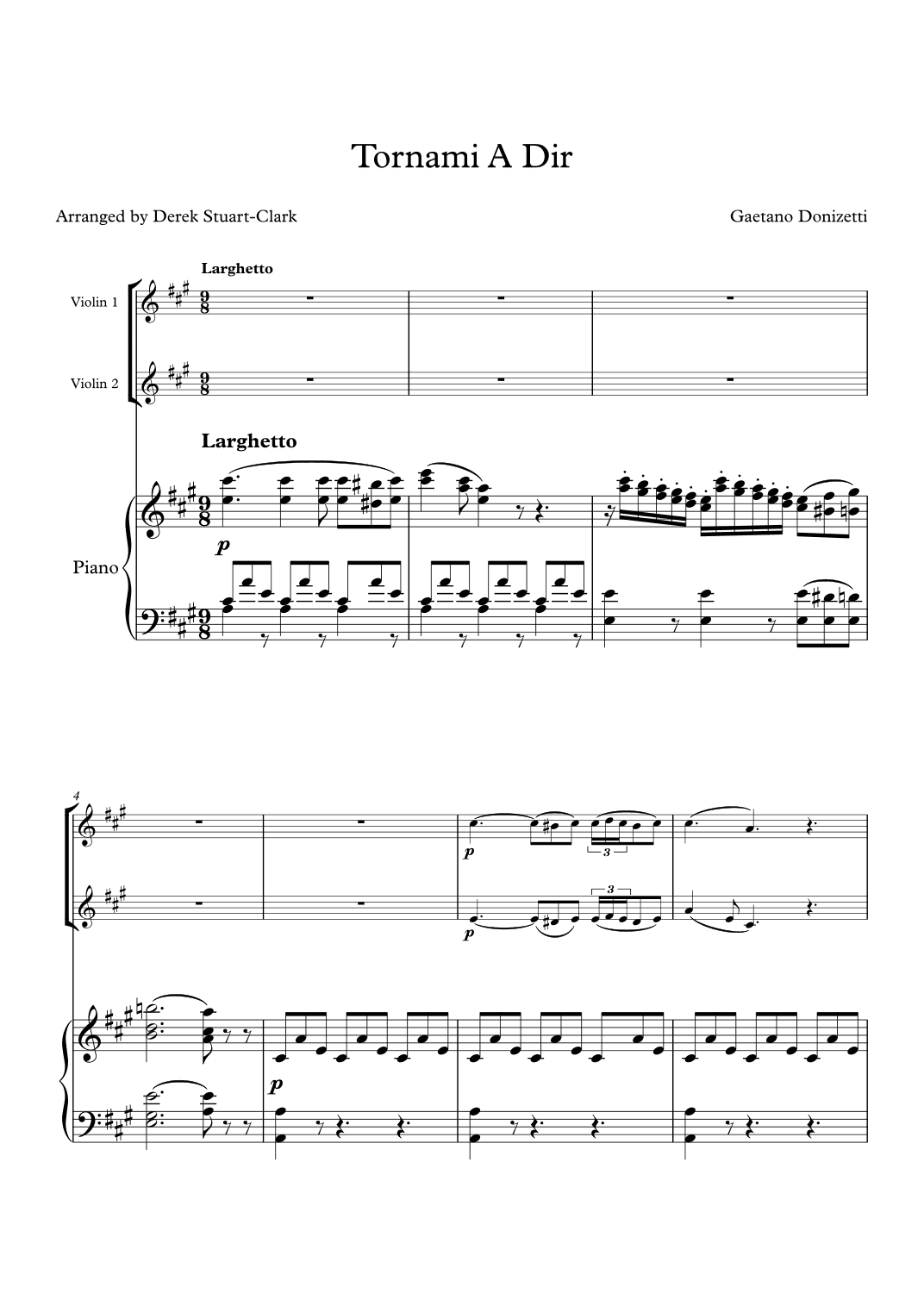 Tornami A Dir (arr. Derek STUART-CLARK)