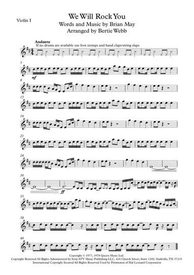 We Will Rock You (arr. Bertie Webb)