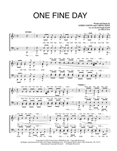 One Fine Day (arr. David Wright)
