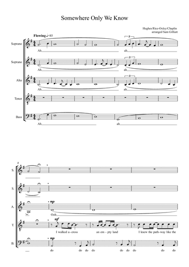 Somewhere Only We Know (arr. Sam Gilliatt)