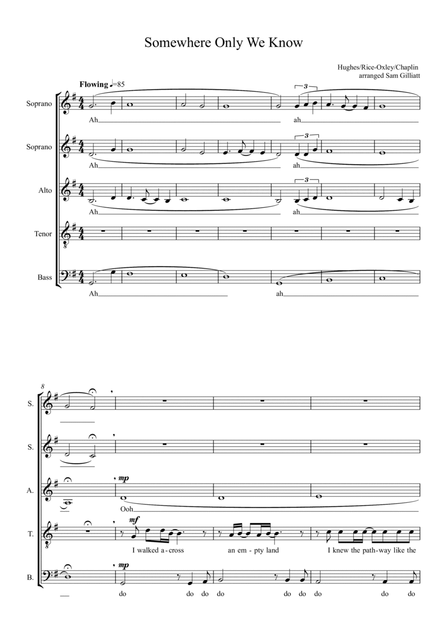 Somewhere Only We Know (arr. Sam Gilliatt)