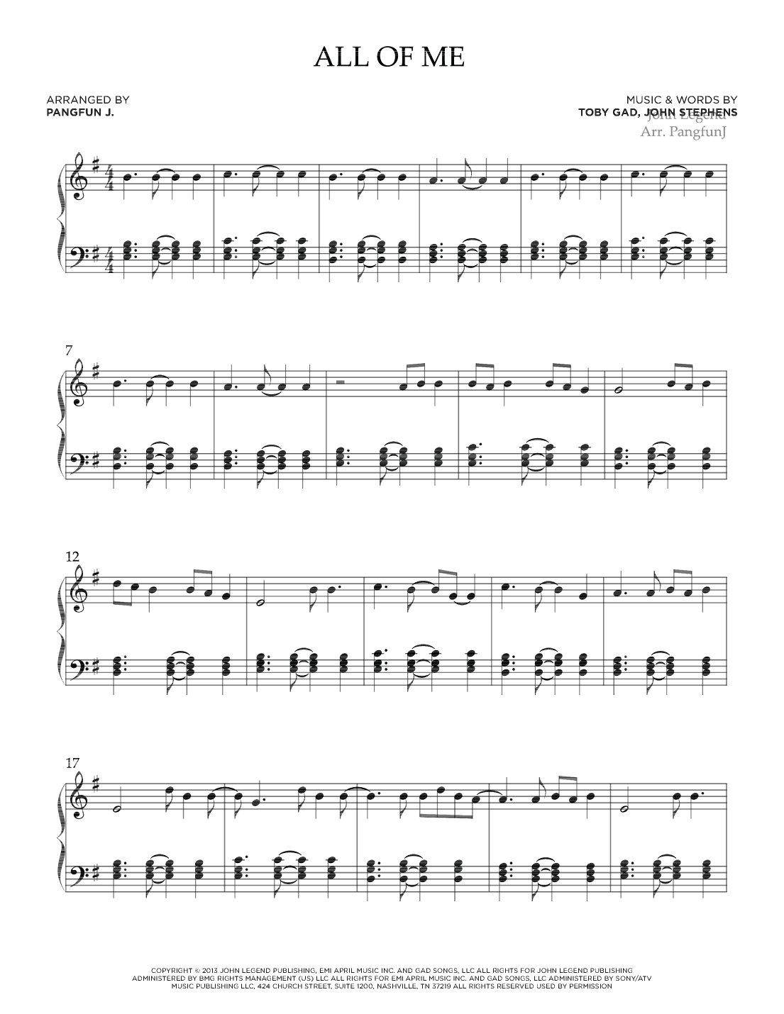 All Of Me (arr. Pangfun J)