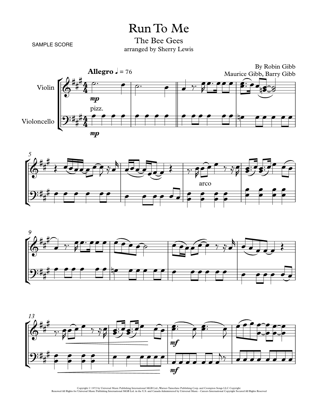 Run To Me (arr. Sherry Lewis)