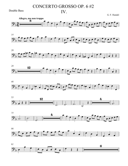 Concerto Grosso Op. 6 #2 Movement IV (arr. theupperstaff.com)