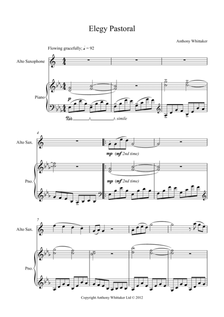 Elegy Pastorale for Alto Sax and Piano