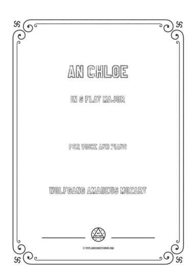 Mozart-An Chloe in G flat Major,for Voice and Piano (arr. MSM)