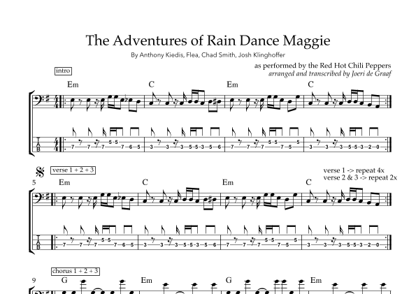 The Adventures Of Rain Dance Maggie (arr. Joeri de Graaf)