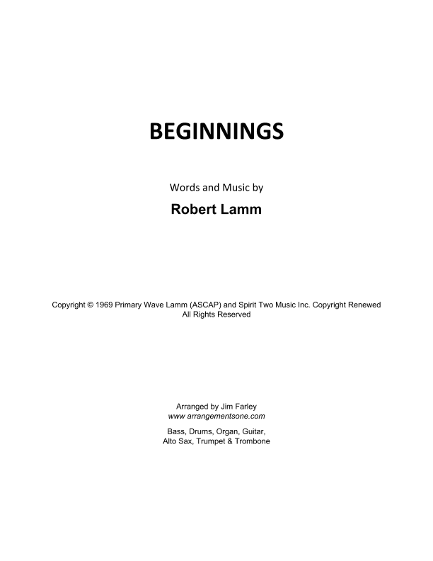 Beginnings (arr. Jim Farley)