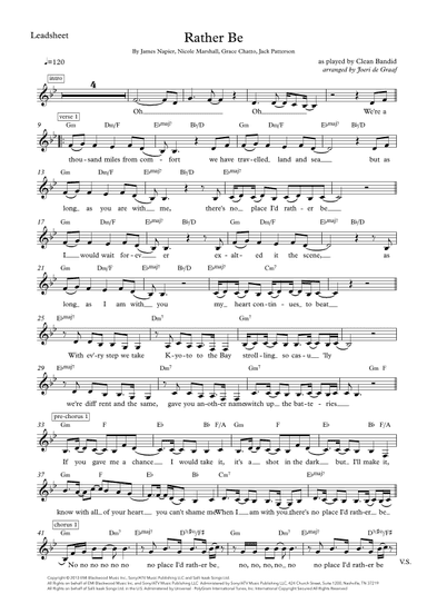 Rather Be (arr. Joeri de Graaf)