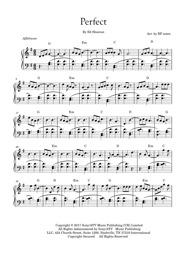 Perfect (arr. RF notes)