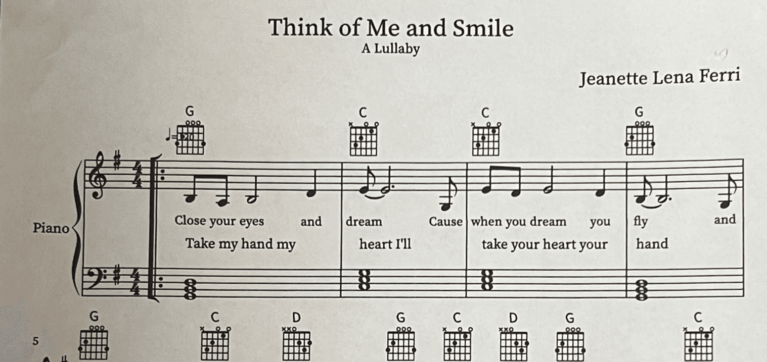 Think of me and smile (Lullaby Brayden)